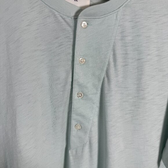 Billy Reid Short Sleeve Organic Cotton Henley Tee T-Shirt Mens XXL Pale Blue NWT - Picture 10 of 16
